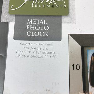 Home Metal Photo Clock, 13 x 13, NIB